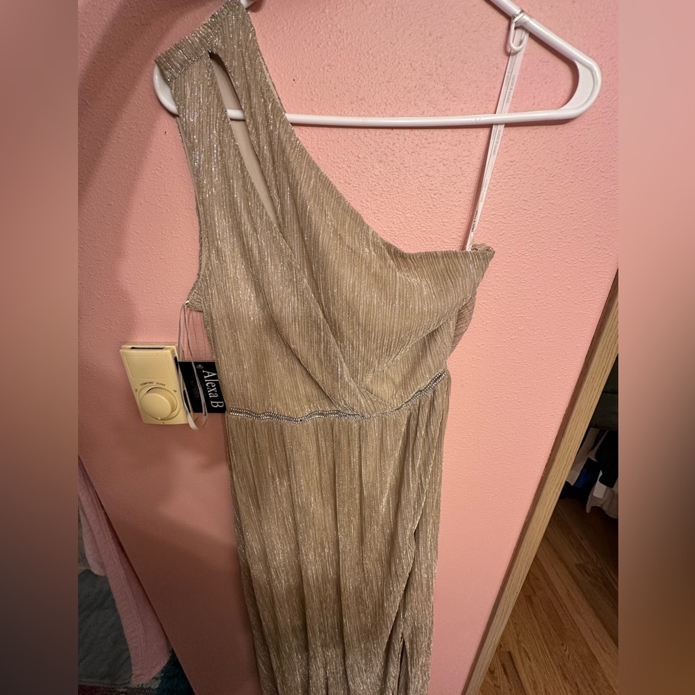 Gold shimmer fabric party dress